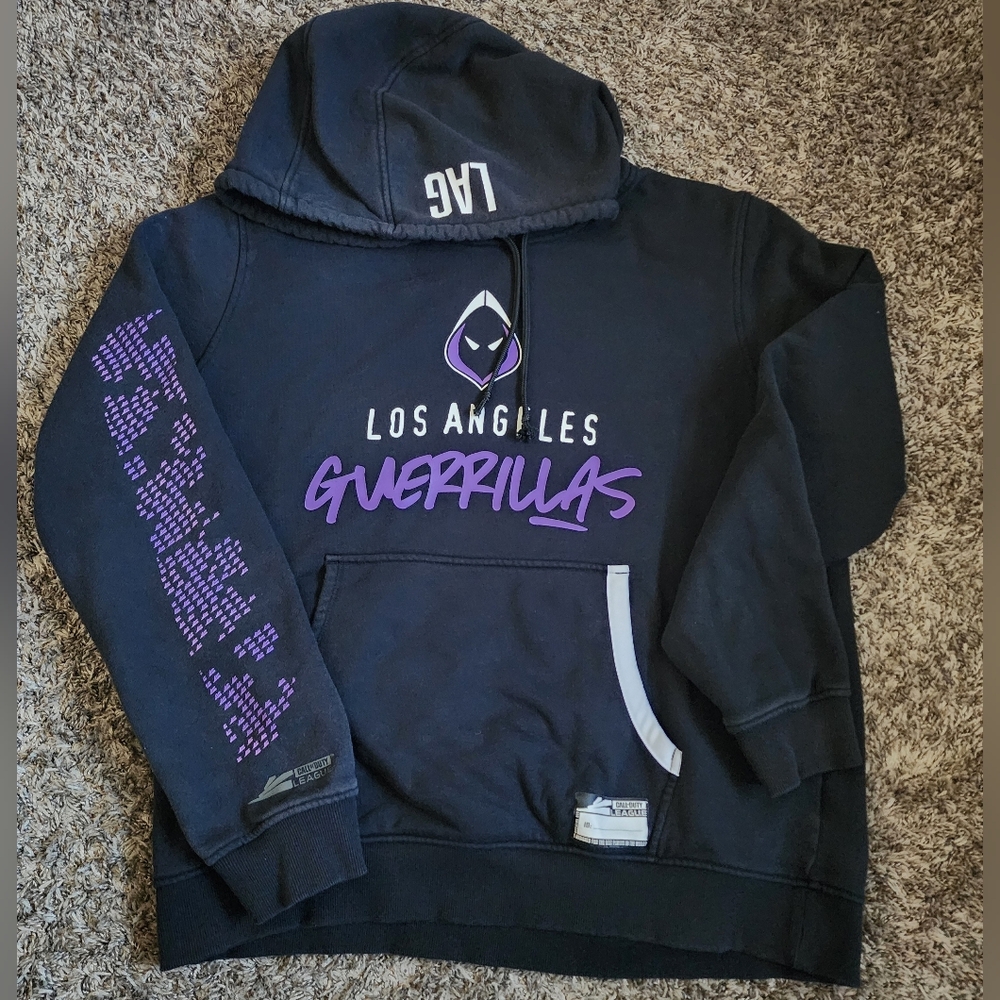 Call Of Duty League Los Angeles Guerrillas Black Cotton Pullover Hoodie XXL
